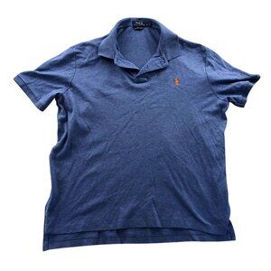 Polo Ralph Lauren Mens Polo Shirt Large Blue Pima Soft Touch Top Short Sleeve